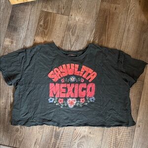 Natural Life over sized crop tee
